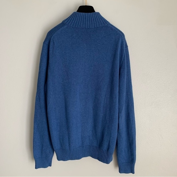 Vtg Polo Ralph Lauren men’s cotton knit half zip sweater blue size large - Picture 2 of 6